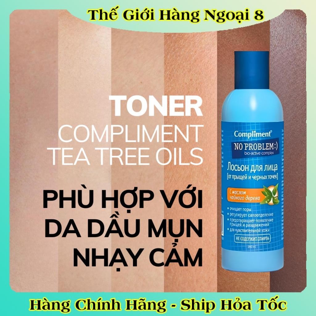 Toner Compliment No Problem 200ml chứa BHA giúp làm sạch sâu, kiềm dầu, giảm viêm, giảm mụn của Nga