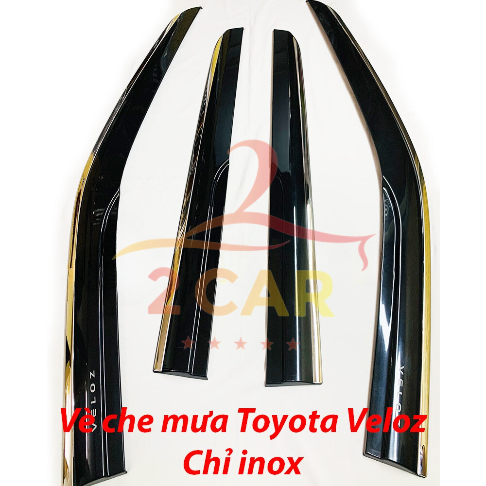 Vè che mưa, viền chắn mưa xe Toyota Veloz 2022 2023 2024  loại chỉ Inox 4 chi tiết cao cấp