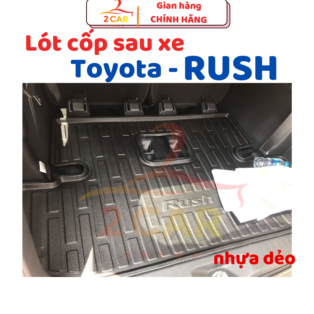 Lót cốp xe Toyota Rush 2018 - 2026 loại nhựa dẻo không mùi, không thấm nước, dễ vệ sinh- LCN-TO009