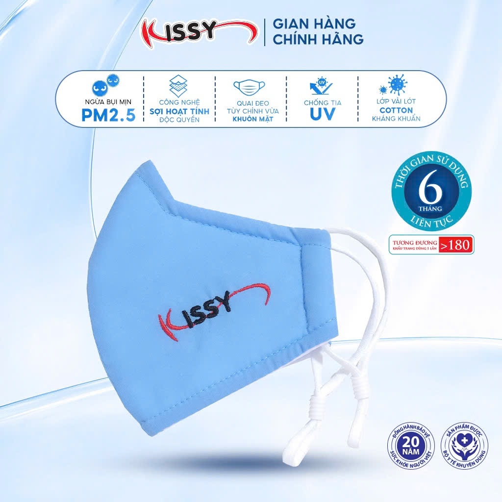 Ảnh Khẩu Trang 5D Kissy Người Lớn Sợi Hoạt Tính Chống Bụi Mịn Kháng Khuẩn Hiệu Quả Nhiều Màu Đủ Size 1
