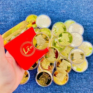 ⭐LỘC BÀ⭐ Đồng Xu Bà Chúa Châu Đốc Mạ Vàng , Rước Tài Lộc Làm Ăn Phát Tài , Kèm túi Cầu Được Ước Thấy
