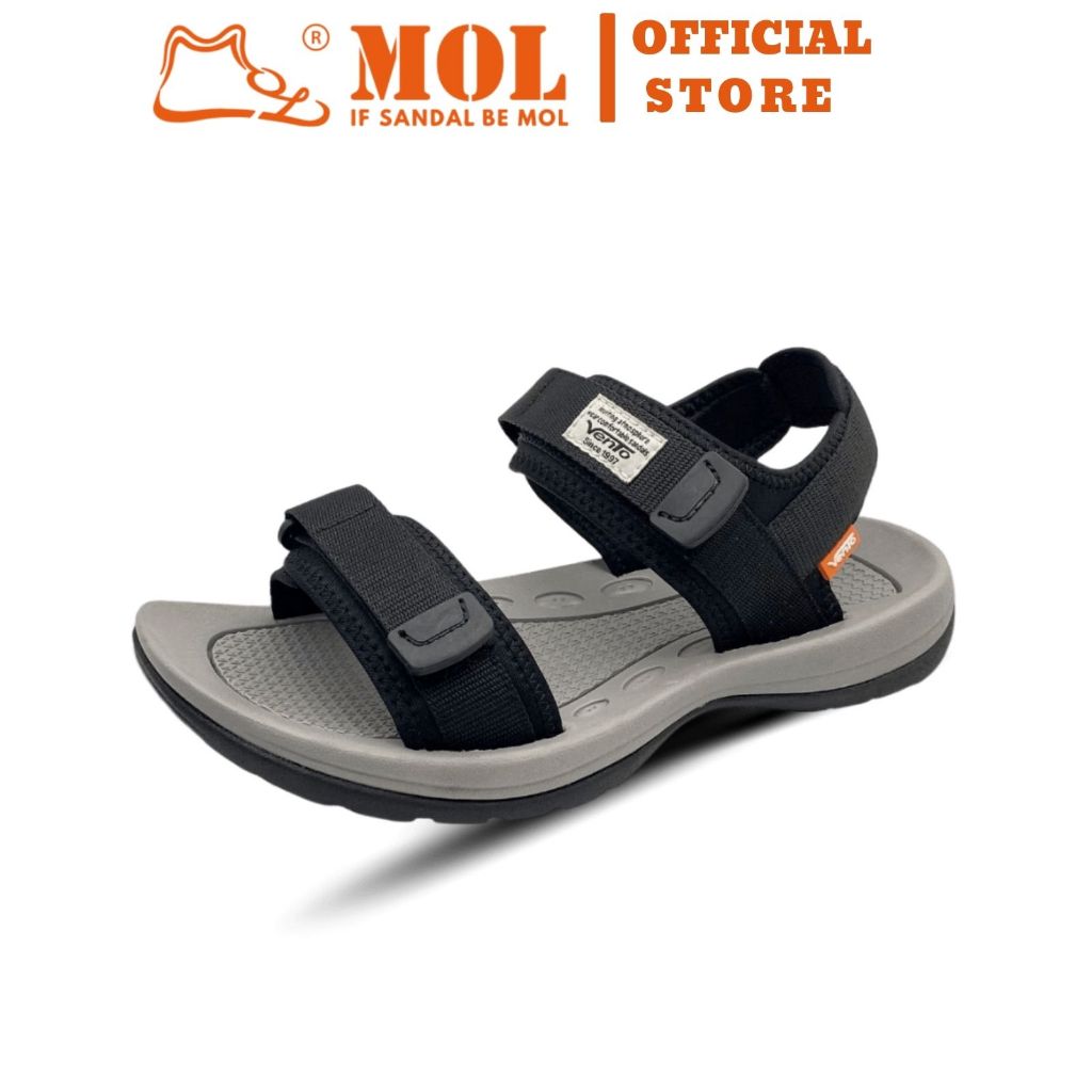 Ảnh Giày sandal nam Vento 2 quai ngang SD7939B màu đen có big size 44 45 | Vento  Leon SD7939 1