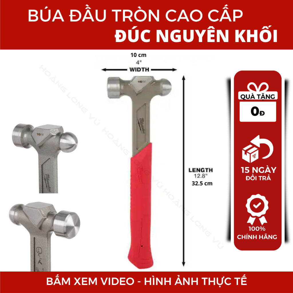 Image hình ảnh hình ảnh hình ảnh hình ảnh hình ảnh hình ảnh hình ảnh Nguyễn Hoàng Long - Búa đầu tròn Milwaukee 48-22-9130, tay cầm nhựa chống trượt, búa ...