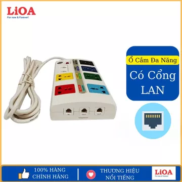 CHÍNH HÃNG - Ổ cắm điện đa năng dây 3mx3 LIOA 6OFFICE-3W có mạch chống sét
