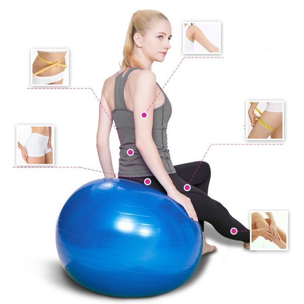 Ảnh KHÔNG KÈM BƠM BG Bóng Tập Yoga Nhiều Màu Cao Cấp TÍM-XANH-HỒNG-XÁM 3