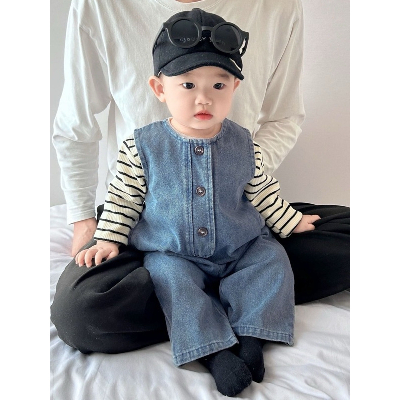(Sẵn 100) Yếm quần dài cho bé trai - bé gái hàng quảng châu mùa hè - thu - đông phong cách Hàn Quốc cho bé từ 5-15kg