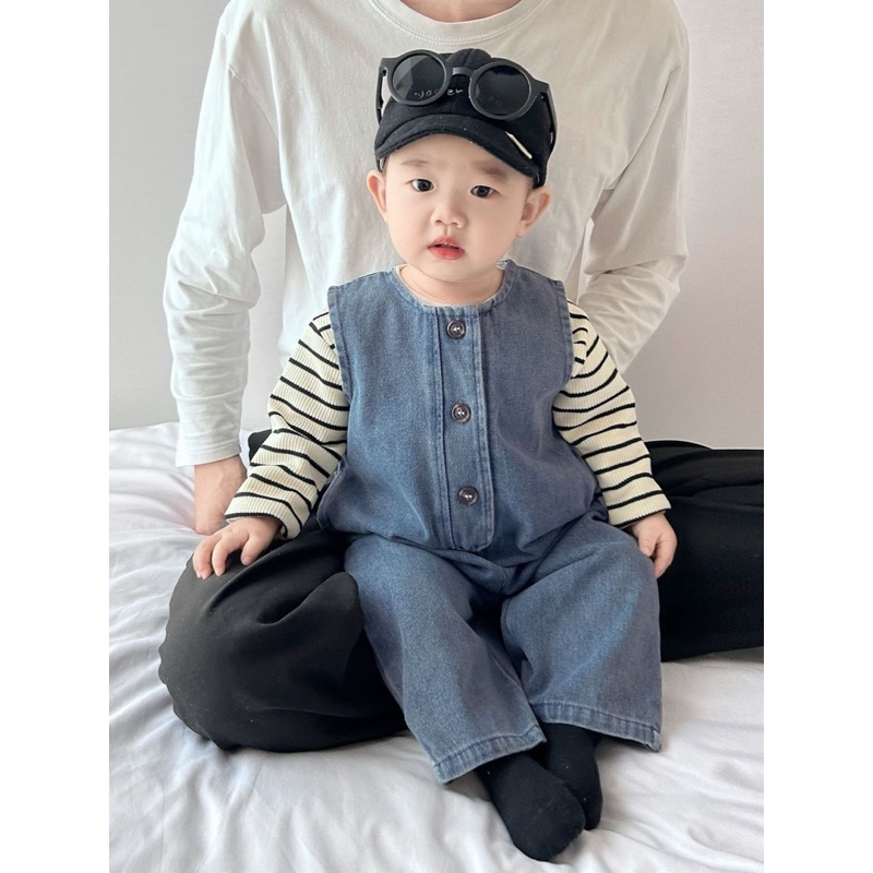 (Sẵn 100) Yếm quần dài cho bé trai - bé gái hàng quảng châu mùa hè - thu - đông phong cách Hàn Quốc cho bé từ 5-15kg