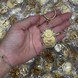 [Sẵn Hàng] Móc Khóa Ông Thần Tài Mạ Vàng Cao Cấp Treo Oto - Xe Máy Phong Thủy May Mắn