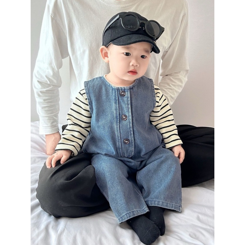 (Sẵn 100) Yếm quần dài cho bé trai - bé gái hàng quảng châu mùa hè - thu - đông phong cách Hàn Quốc cho bé từ 5-15kg