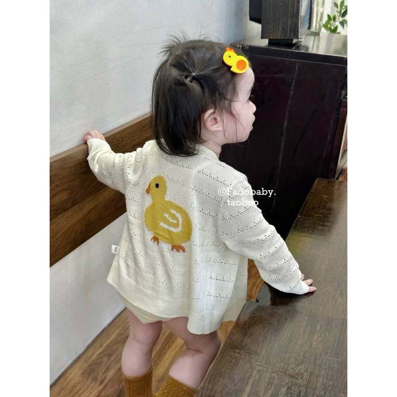 (Order) Áo khoác len cardigan lỗ thông hơi hoạ tiết ngộ nghĩnh đáng yêu cho bé trai bé gái