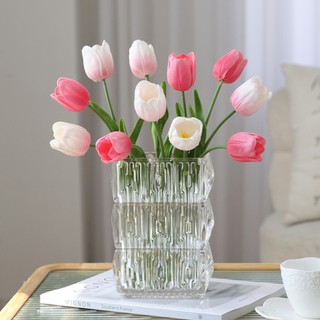 Hoa Giả - Combo 5 cành Hoa Tulip nhiều màu sắc 33cm trang trí nhà cửa, phụ kiện decor
