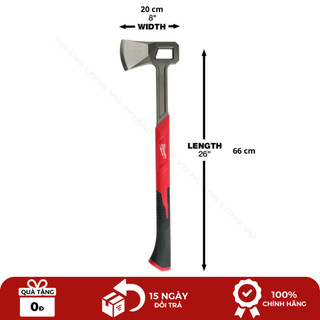 Búa rìu cao cấp Milwaukee 48-22-9062 | Tay cầm chống trượt, đúc nguyên khối - Rìu chẻ gỗ, làm vườn