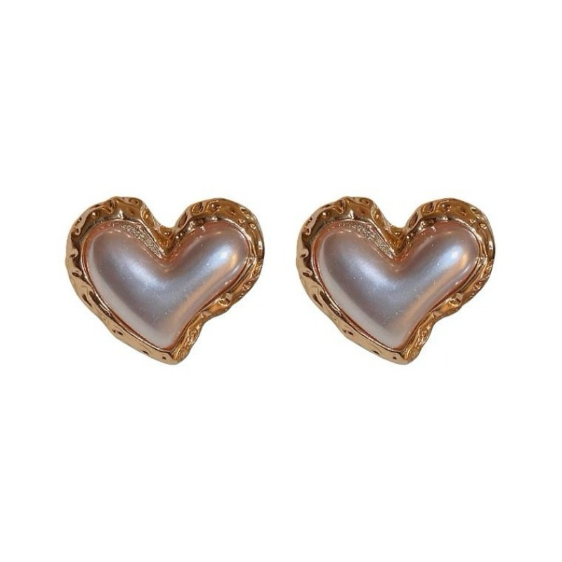 Khuyên tai nữ DE MERCI ACCESSORIES hình trái tim mạ vàng phụ kiện trang sức nữ cá tính BT011