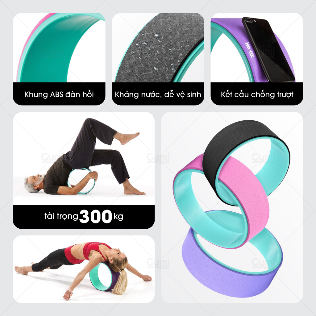 Vòng Tập Yoga 33cm - Yoga Wheel, Khung Nhựa ABS Bọc TPE - Uốn Lưng, Căn Cơ, Massage, Thư Giãn - Vong33cm