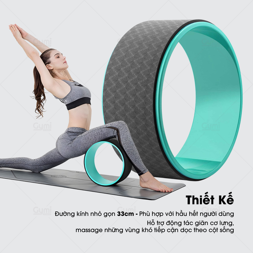 Vòng Tập Yoga 33cm - Yoga Wheel, Khung Nhựa ABS Bọc TPE - Uốn Lưng, Căn Cơ, Massage, Thư Giãn - Vong33cm