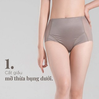 Quần lót gen bụng cạp cao, quần lót nữ không viền chống cuộn thon gọn hàng nội địa Nhật chính hãng Karu Gunze EF1200N