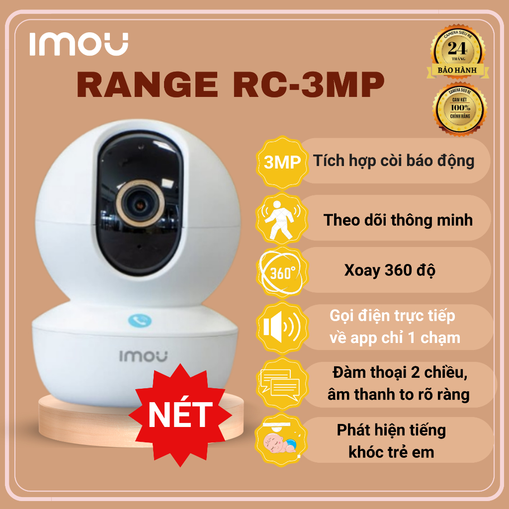 Camera IMOU ranger RC GK2CP 5M / 4M / 3M có nút gọi điện trên cam, đàm ...