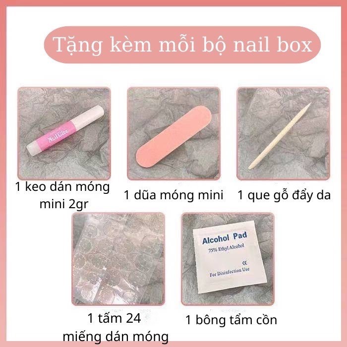 Nailbox nail thiết kế ,mẫu ombre hồng tiểu thư (kèm ảnh thật ) ib để được hỗ trợ đo size tay