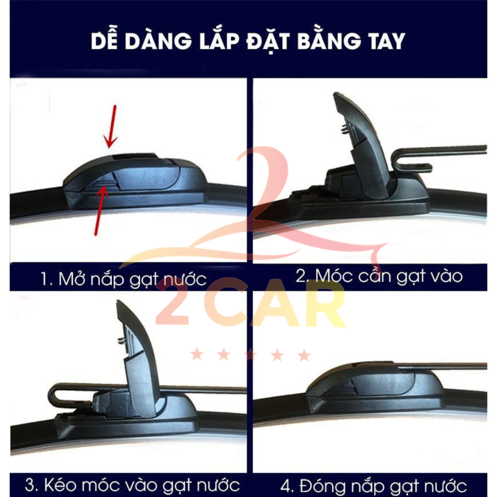 Gạt mưa kính lái trước xe Honda CRV 2007 -2023, 2024, 2025 gạt mềm không xương ( Giá 1 đôi )