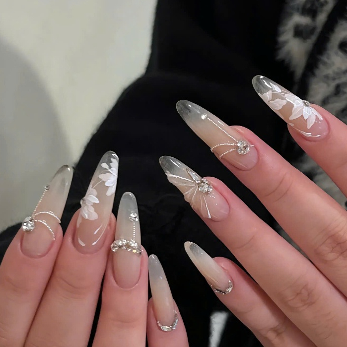 Nailbox nail thiết kế ,mẫu ombre hồng tiểu thư (kèm ảnh thật ) ib để được hỗ trợ đo size tay