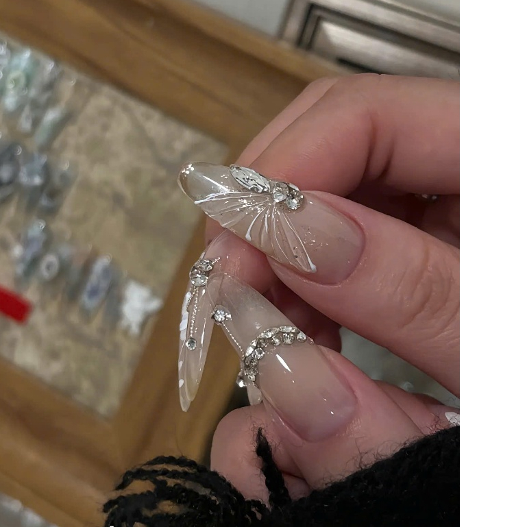 Nailbox nail thiết kế ,mẫu ombre hồng tiểu thư (kèm ảnh thật ) ib để được hỗ trợ đo size tay