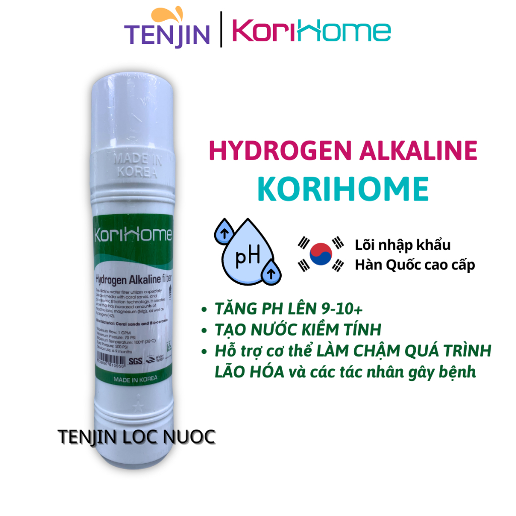 Lõi Chức Năng Hydrogen Alkaline Korihome Tăng pH Dạng Cắm Nhanh Chữ U Sản Xuất Tại Hàn Quốc - Dòng Cao Cấp Của Karofi
