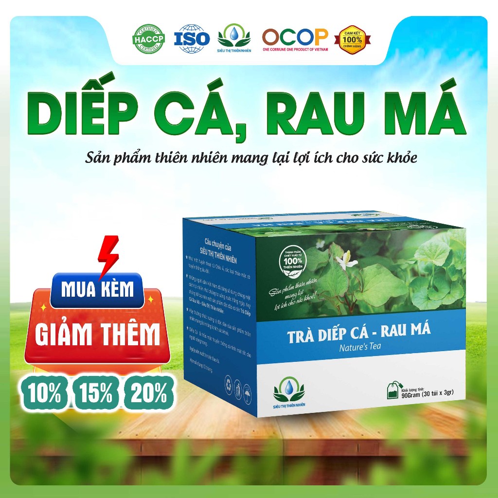 Trà Diếp Cá Rau Má Hộp 30 Túi Lọc Siêu Thị Thiên Nhiên | Shopee Việt Nam