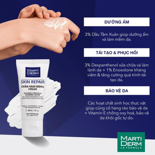 Kem Dưỡng Martiderm Phục Hồi Da Nhạy Cảm, Kem Dưỡng B5 MartiDerm Skin Repair Cicra Vass Cream 30ml