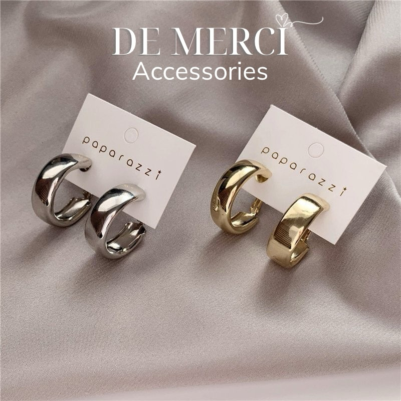 Khuyên tai nữ chuôi bạc 925 DE MERCI ACCESSORIES hình tròn nữ cá tính BT017