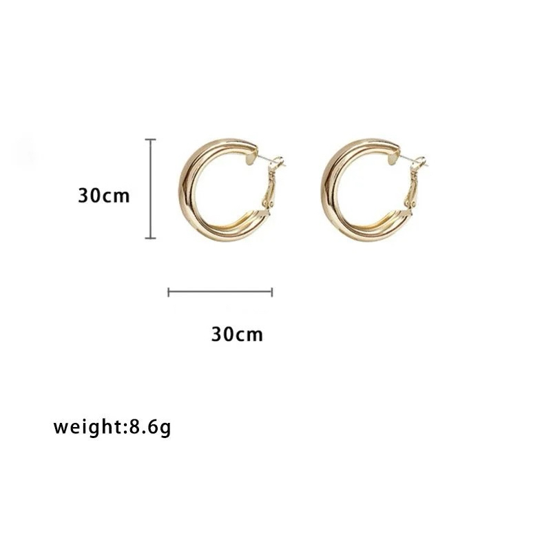 Khuyên tai nữ chuôi bạc 925 DE MERCI ACCESSORIES hình tròn nữ cá tính BT017