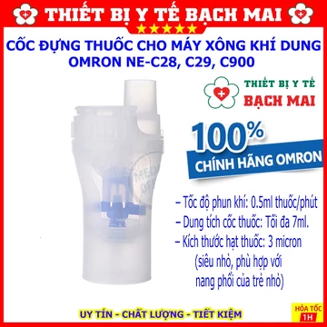 Bầu Xông, Cốc Thuốc Máy Xông Khí Dung, Xông Mũi Họng OMRON NE-C28, NE-C29 - phụ kiện thay thế chính hãng OMRON C28, C29