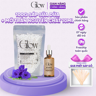 Combo 100Gr Sáp Wax Lông Sữa Dừa Premier GLOWWAXING + Mỡ Trăn Nguyên Chất 10ml CHE TÊN