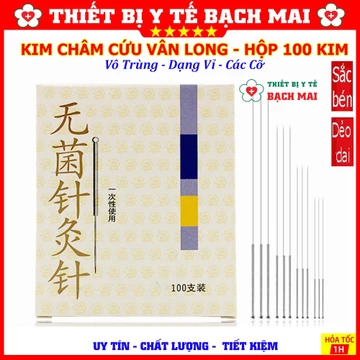 [Sắc Bén, Dẻo Dai] Kim Châm Cứu Vân Long - Dạng Vỉ, Đã Tiệt Trùng, Hộp 100 Kim