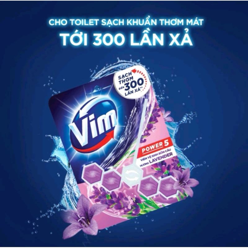 Viên Treo Bồn Cầu VIM POWER 5 sach khuẩn thơm mát 55g/viên