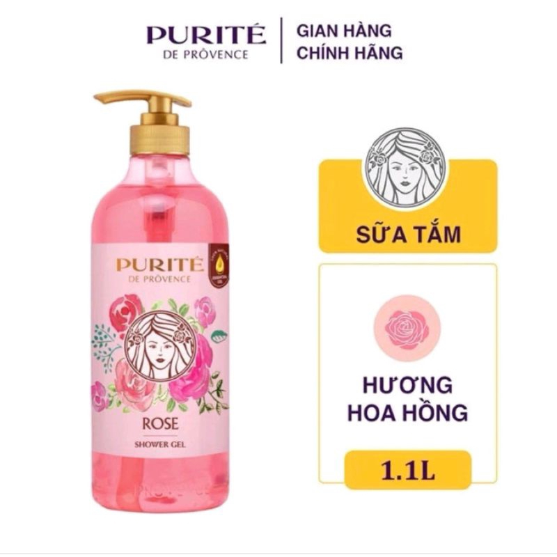 Sữa tắm dưỡng ẩm da Purite hương hoa anh đào 1100ml