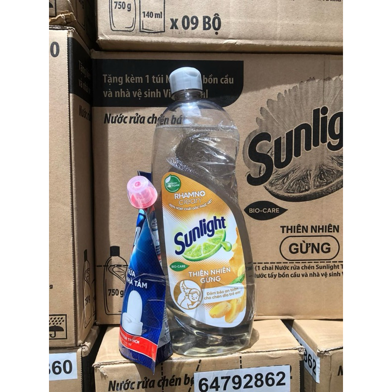 nước rửa chén sunlight chai 750ml tặng