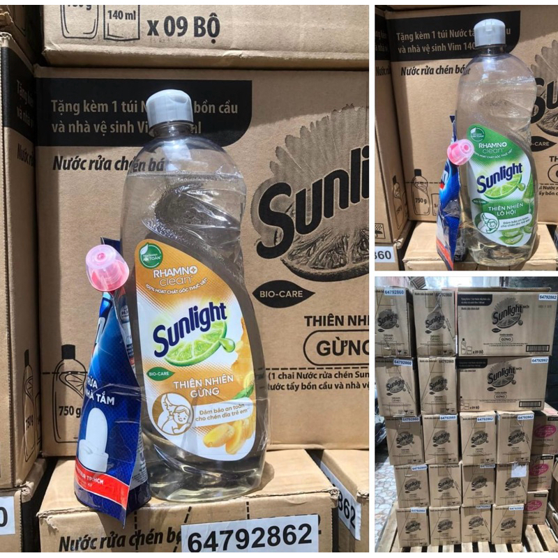 nước rửa chén sunlight chai 750ml tặng