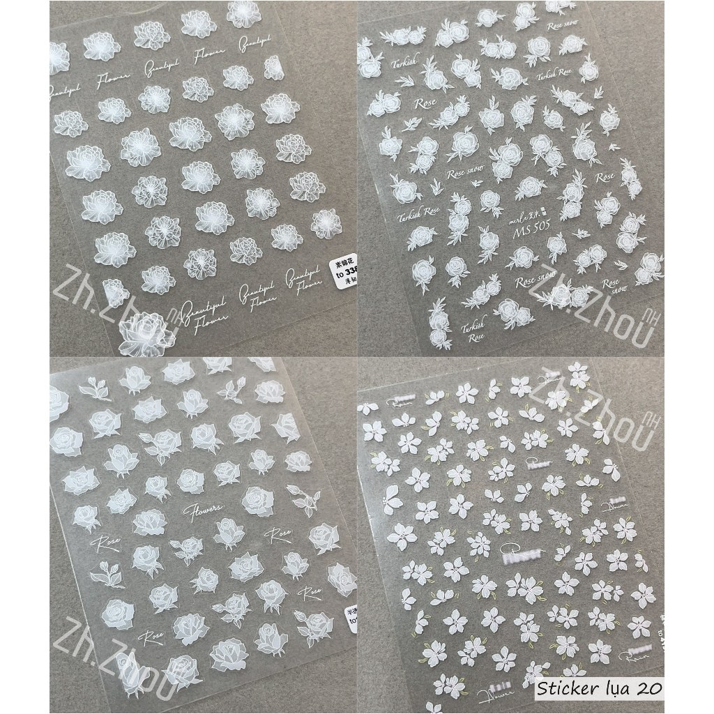 Sticker miếng dán móng tay hoa rơi,sticker sò biển, sticker hoa các mẫu hot trend cập nhập liên tục năm 2025