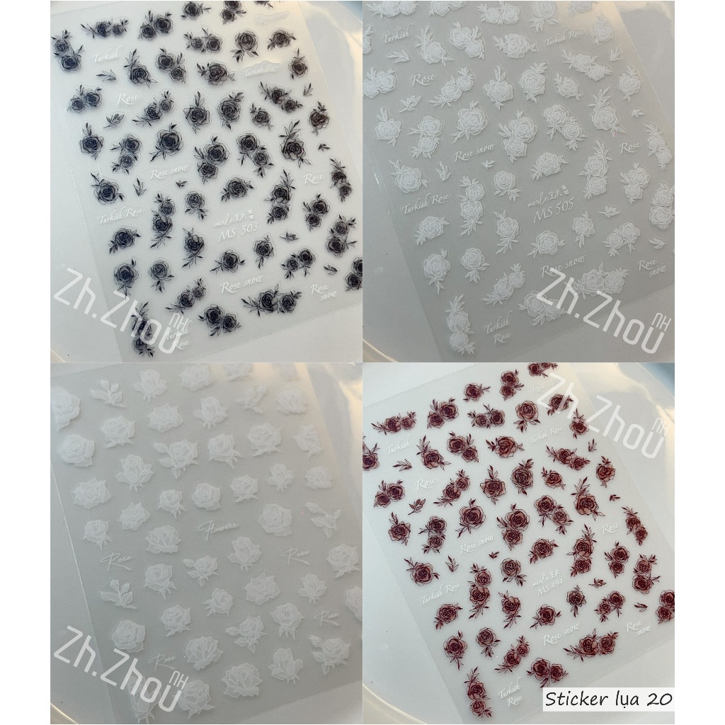 Sticker miếng dán móng tay hoa rơi,sticker sò biển, sticker hoa các mẫu hot trend cập nhập liên tục năm 2025