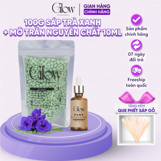 Combo 100Gr Sáp Wax Lông Trà Xanh Full GLOWWAXING + Mỡ Trăn Nguyên Chất 100% 10ml CHE TÊN