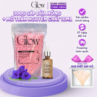 Combo 300Gr Sáp Dừa Hồng Cao Cấp Siêu Bám Lông GLOWWAXING + Mỡ Trăn Nguyên Chất 100% CHE TÊN