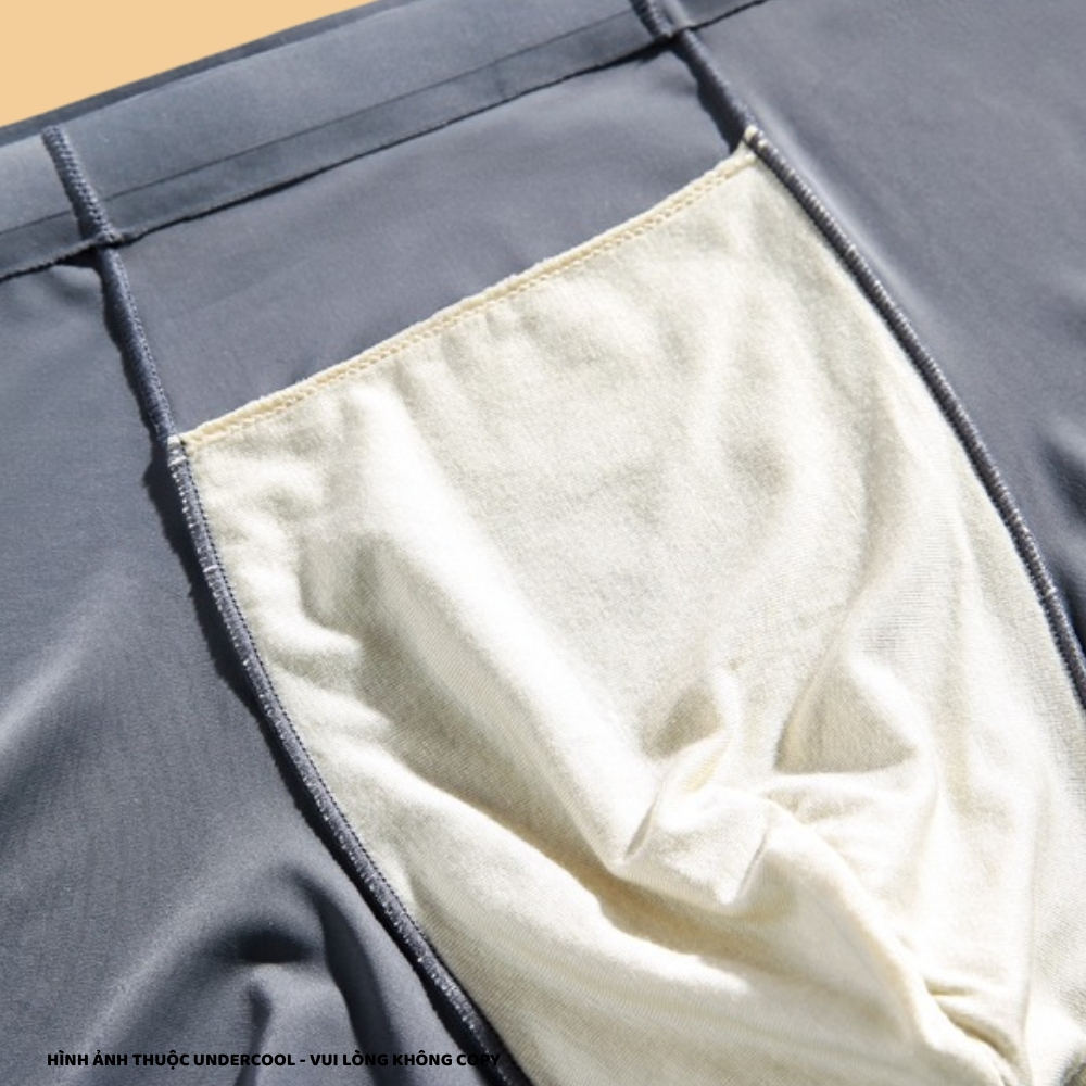 Quần Lót Nam Đùi Su Lụa UNDERCOOL Boxer Không Viền Màu Đen Xám Xanh than QLN01
