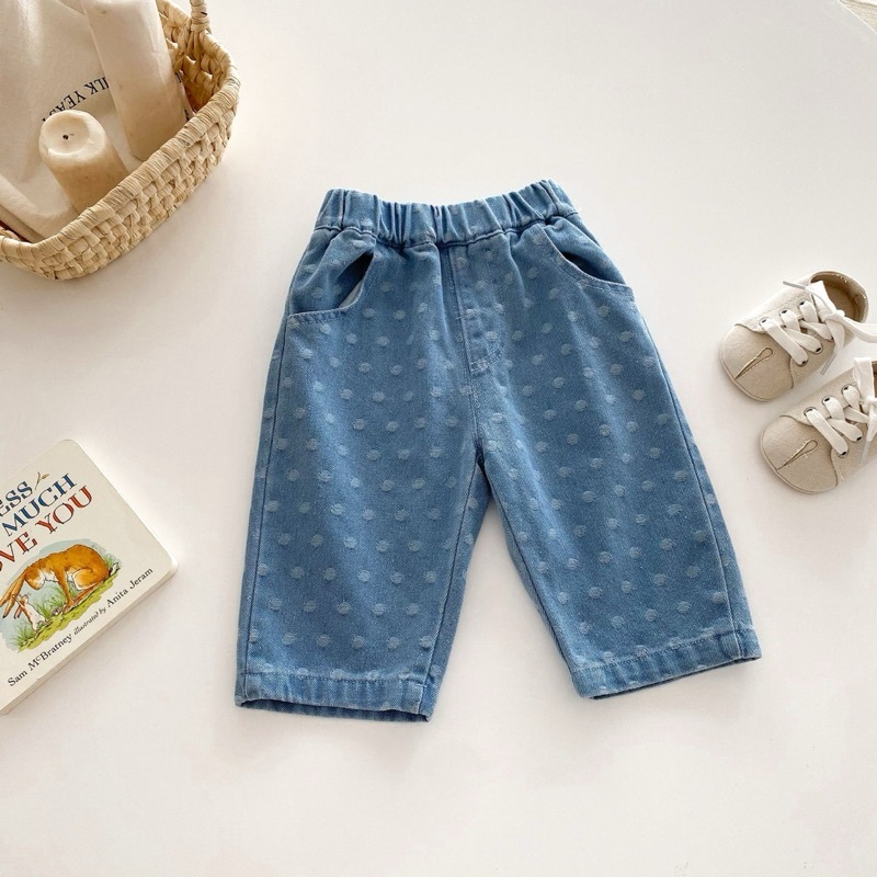 (Order) Quần jean chấm bi xước phong cach Hàn Quốc dành cho bé trai - bé gái