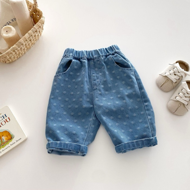 (Order) Quần jean chấm bi xước phong cach Hàn Quốc dành cho bé trai - bé gái