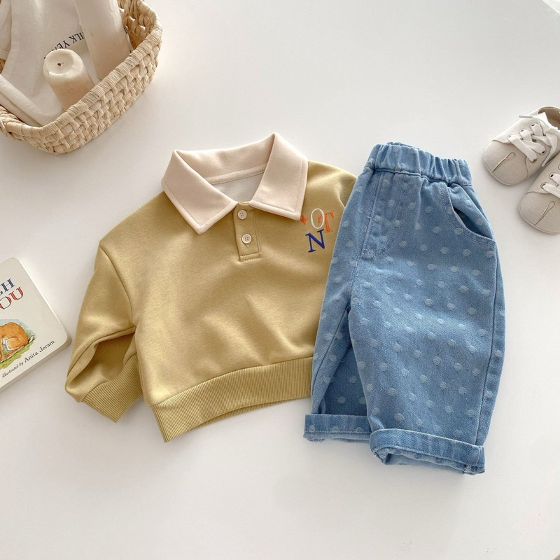 (Order) Quần jean chấm bi xước phong cach Hàn Quốc dành cho bé trai - bé gái