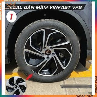 Decal dán mâm Vinfast VF8 eco (bộ 5 bánh)  – decal 3 lớp cao cấp, có màng bảo vệ, bóng đẹp, dễ dán, bám dính chắc chắn
