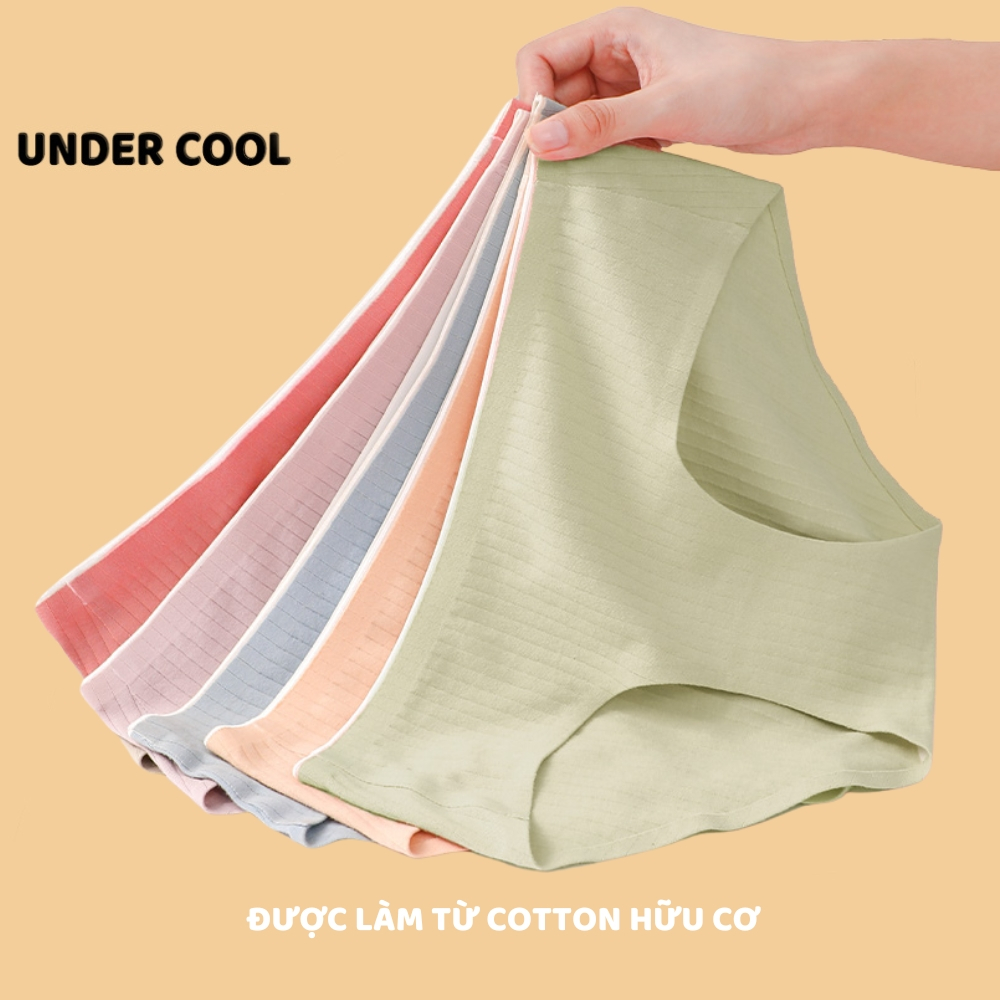 Quần Lót Nữ Cotton Kháng Khuẩn Cotton UNDERCOOL Cạp Vừa Cao Cấp Kháng Khuẩn Không Viền QL04