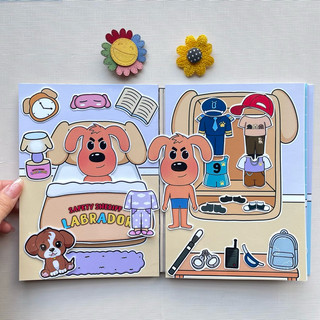 Đồ chơi bóc dán Ngôi nhà nhỏ của Cảnh sát Labrador- Búp bê giấy