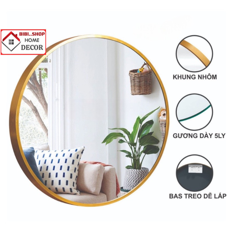 Gương nhà tắm khung nhôm cao cấp [ HÀNG CÓ SẴN ] , Gương treo tường trang điểm phong cách bắc âu sang trọng