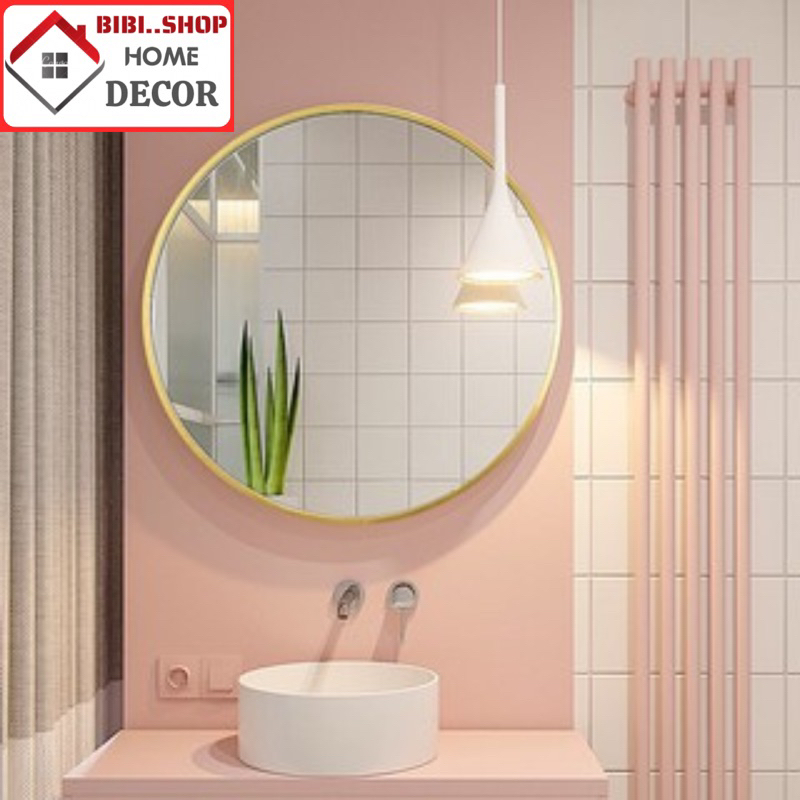 Gương nhà tắm khung nhôm cao cấp [ HÀNG CÓ SẴN ] , Gương treo tường trang điểm phong cách bắc âu sang trọng